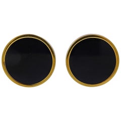 Andrew Grima Onyx Gold Earrings