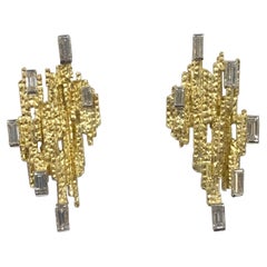 Andrew Grima Yellow Gold and Diamond Earrings