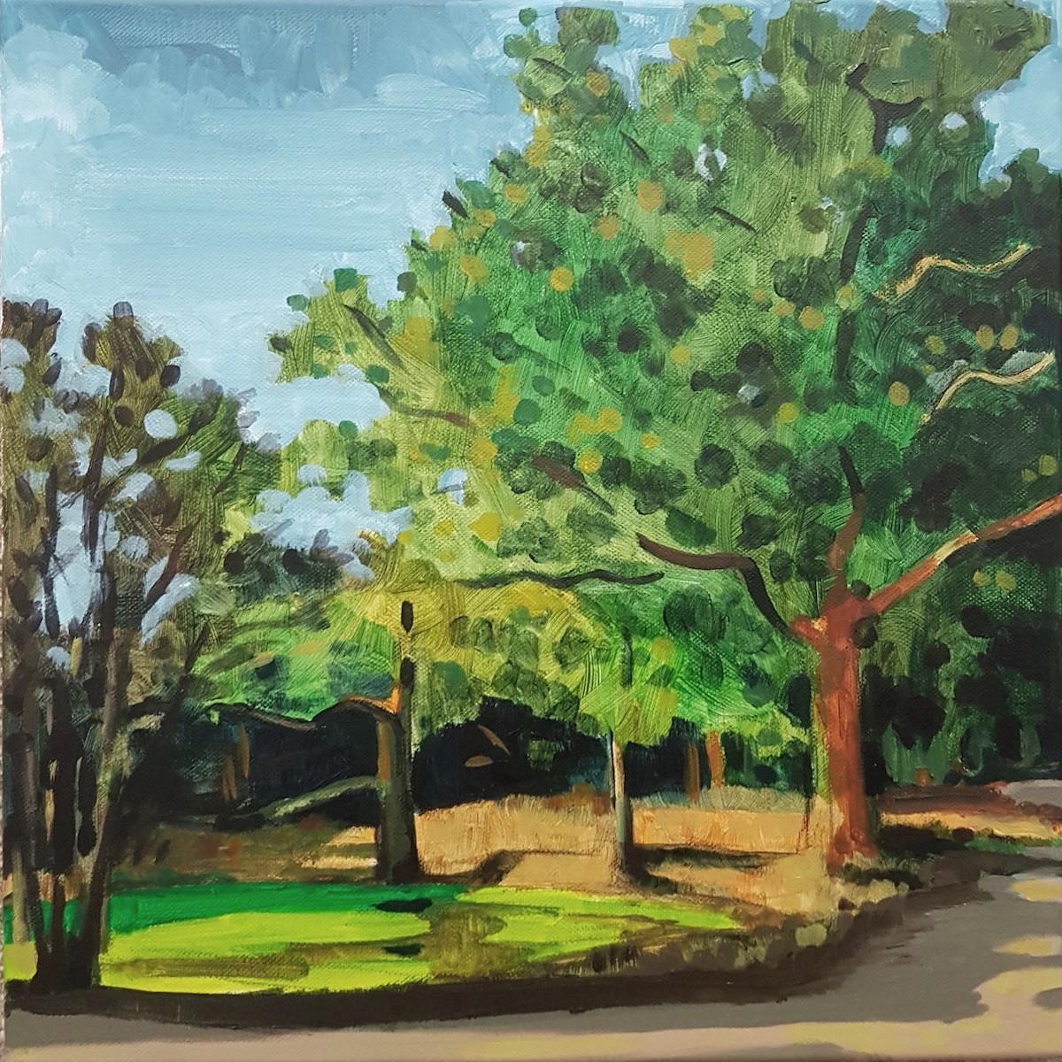 Figurative Painting di Andrew Halliday  - New Forest Pool, Andrew Halliday, Pittura contemporanea, Pittura di paesaggio