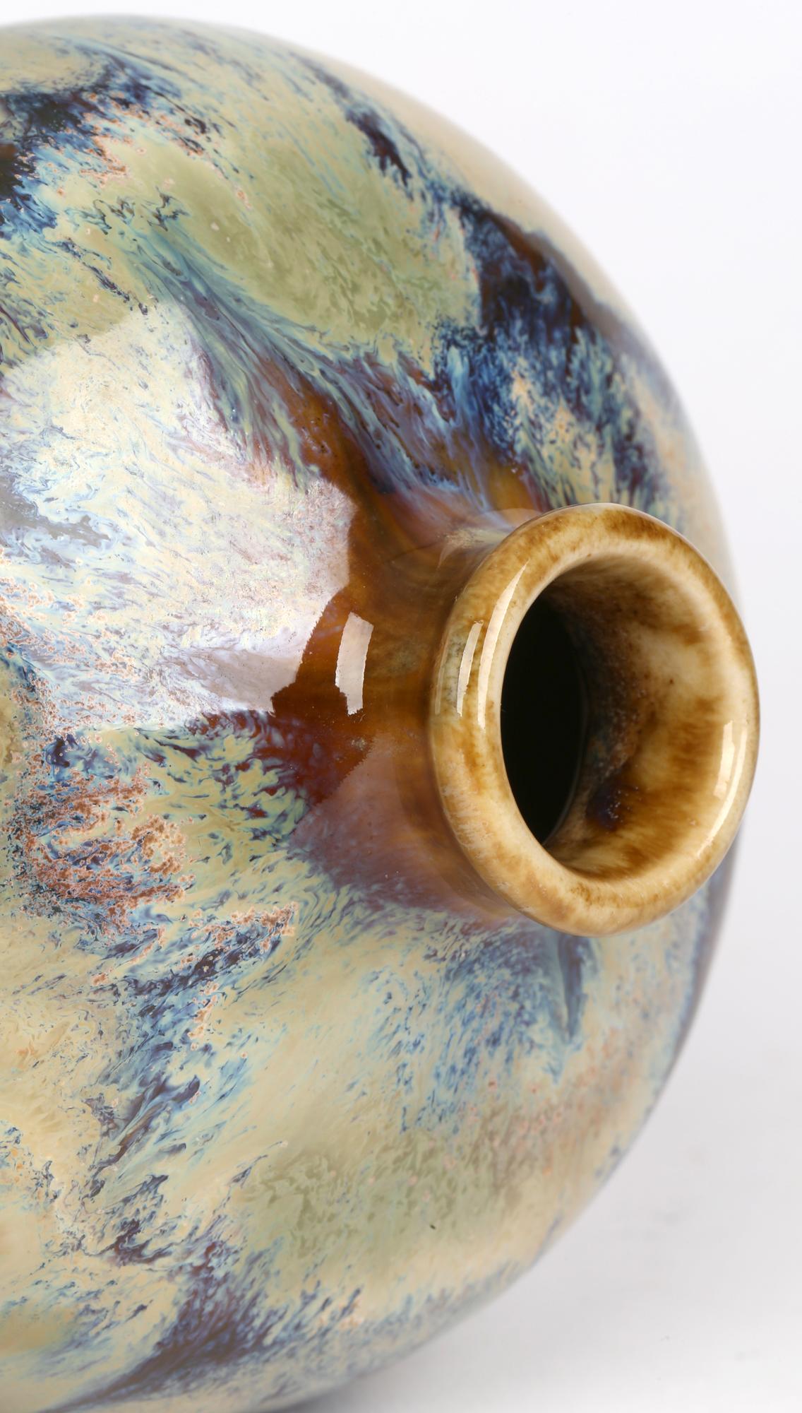 Stoneware Andrew Hull Cobridge High Fired Trial Art Pottery Baluster Vase For Sale