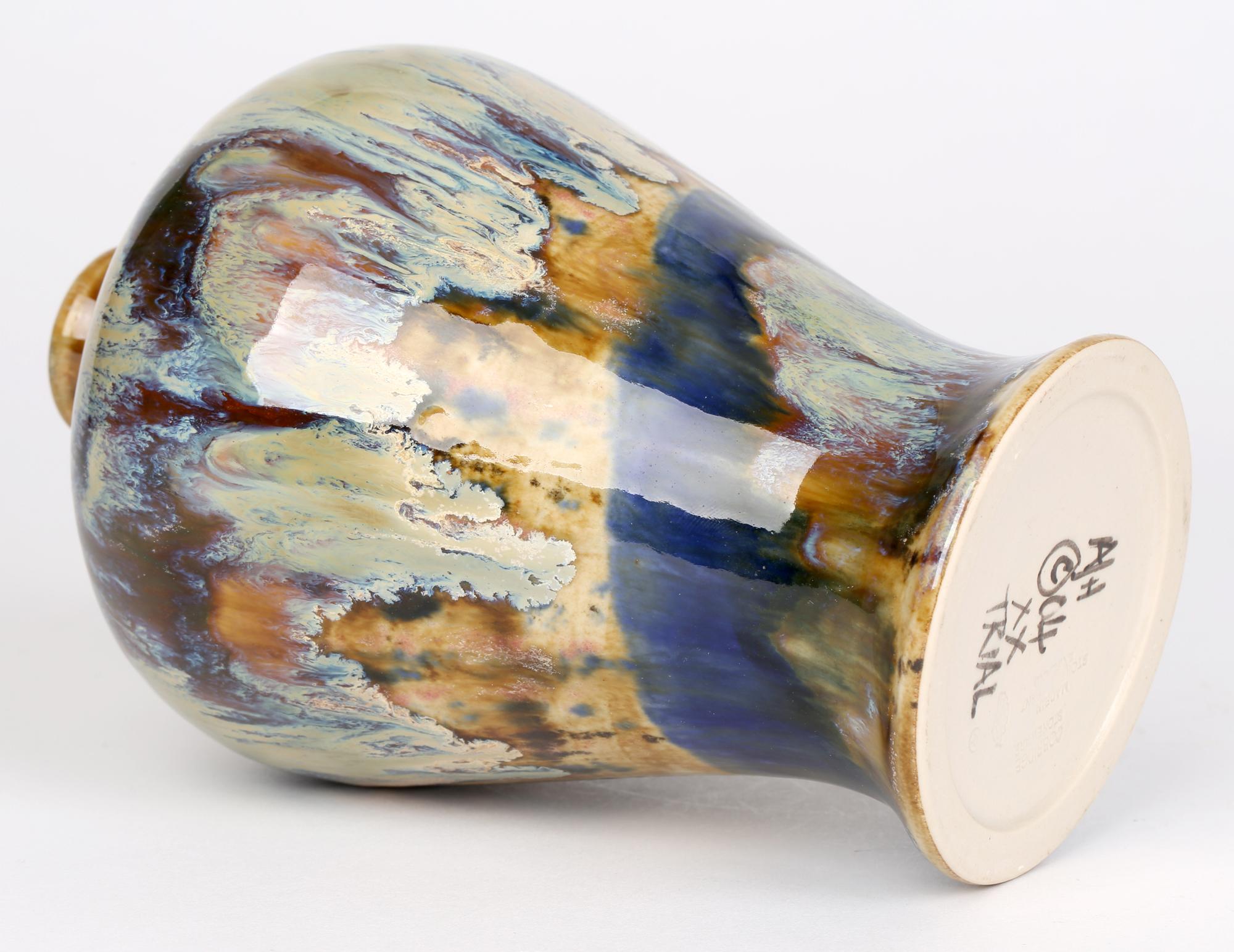 Andrew Hull Cobridge High Fired Trial Art Pottery Baluster Vase For Sale 2