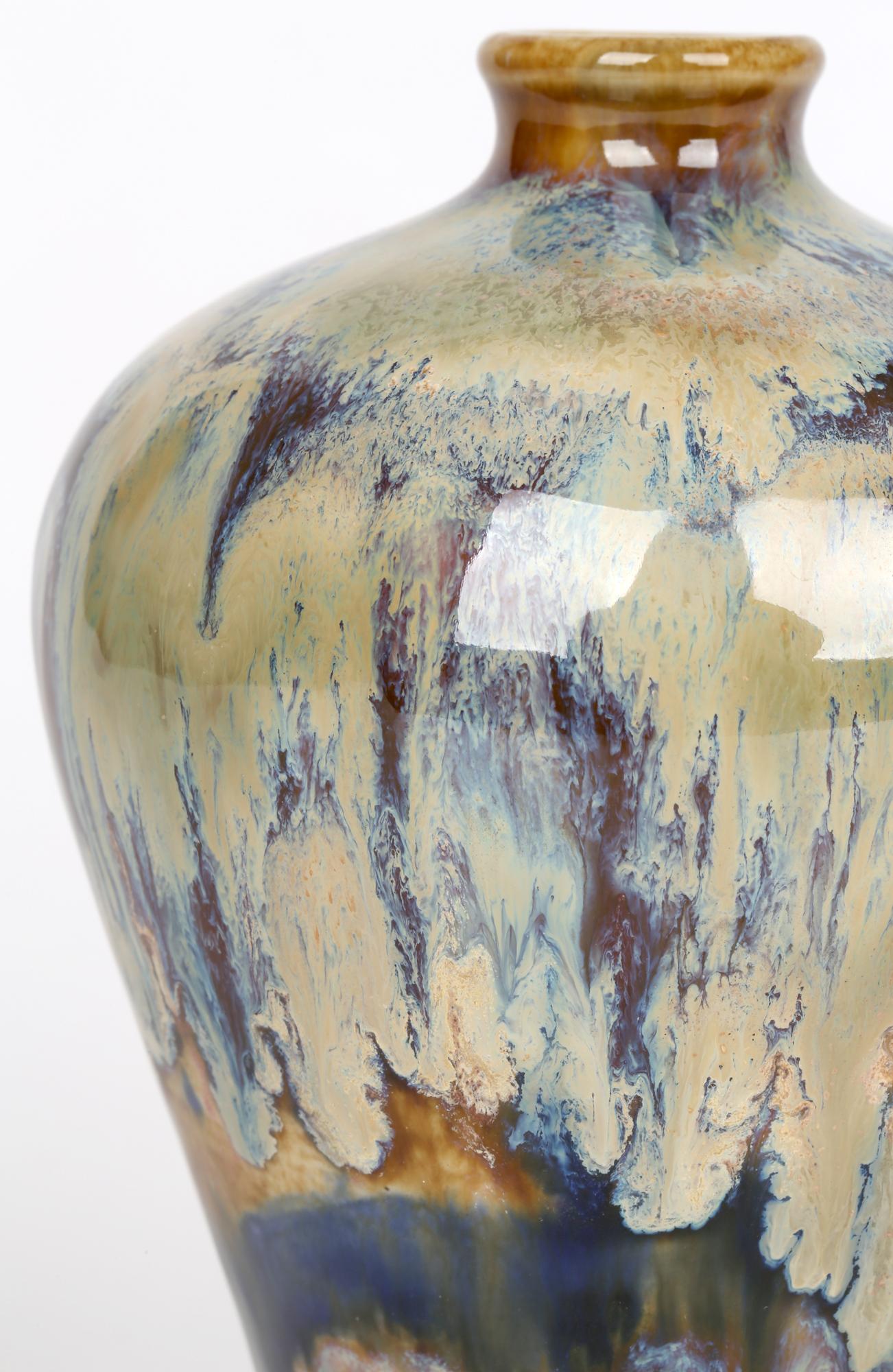 Modern Andrew Hull Cobridge High Fired Trial Art Pottery Baluster Vase For Sale