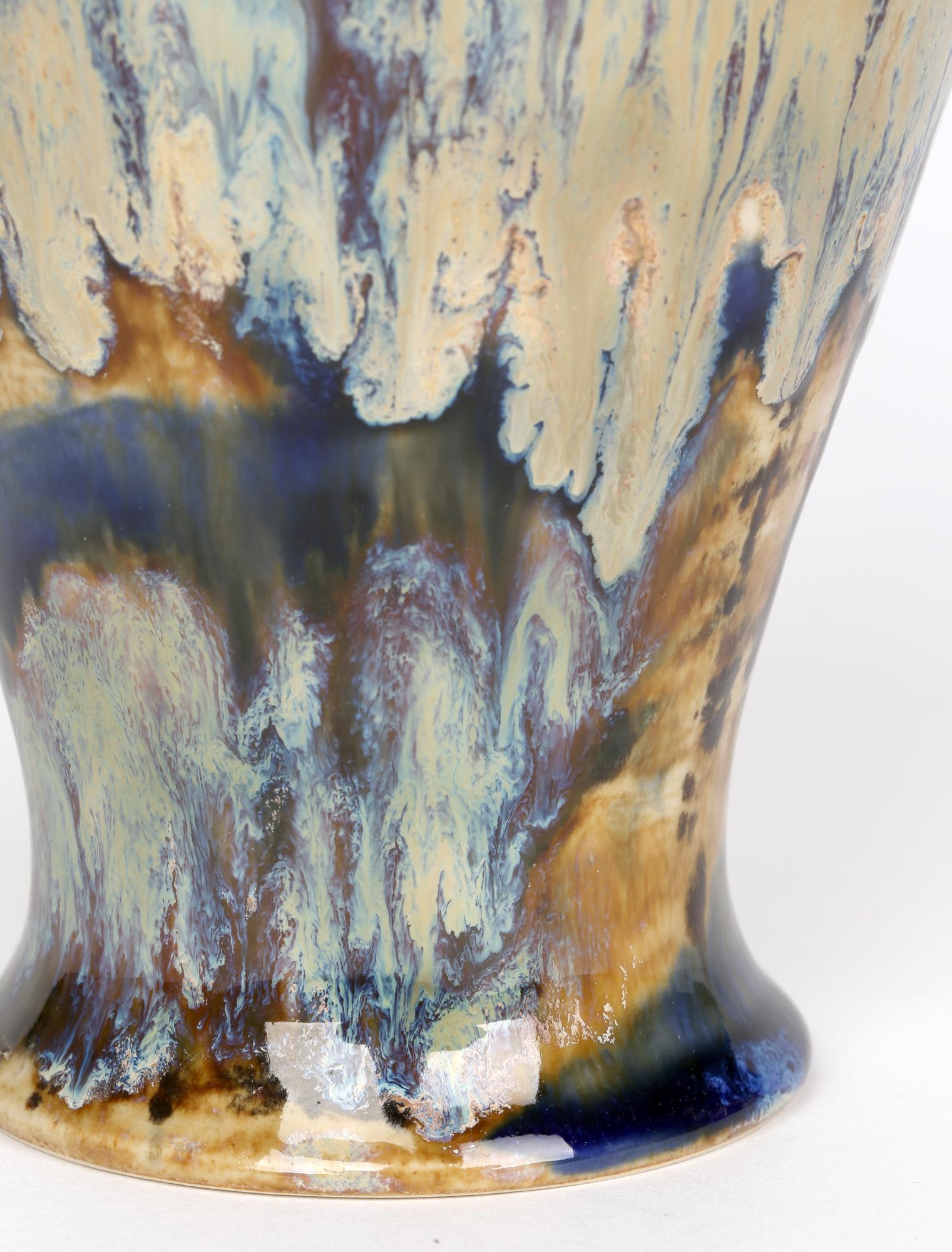 English Andrew Hull Cobridge High Fired Trial Art Pottery Baluster Vase For Sale