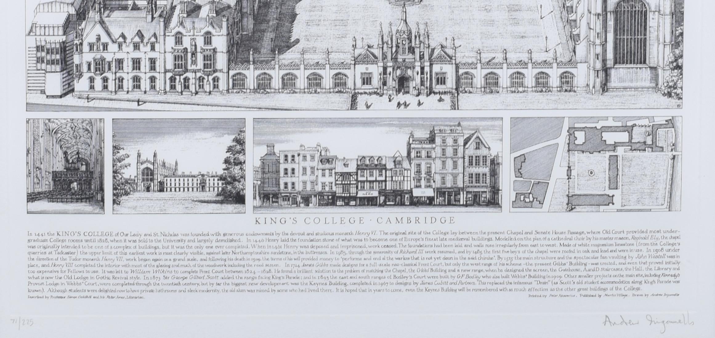 King's College, Cambridge etching by Andrew Ingamells For Sale 3