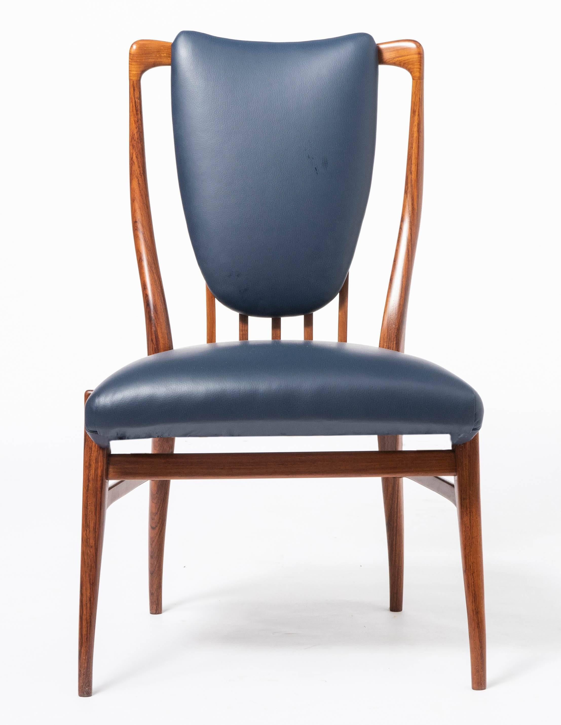 Andrew J Milne Rosewood Set of Eight Chairs, England, circa 1960 7