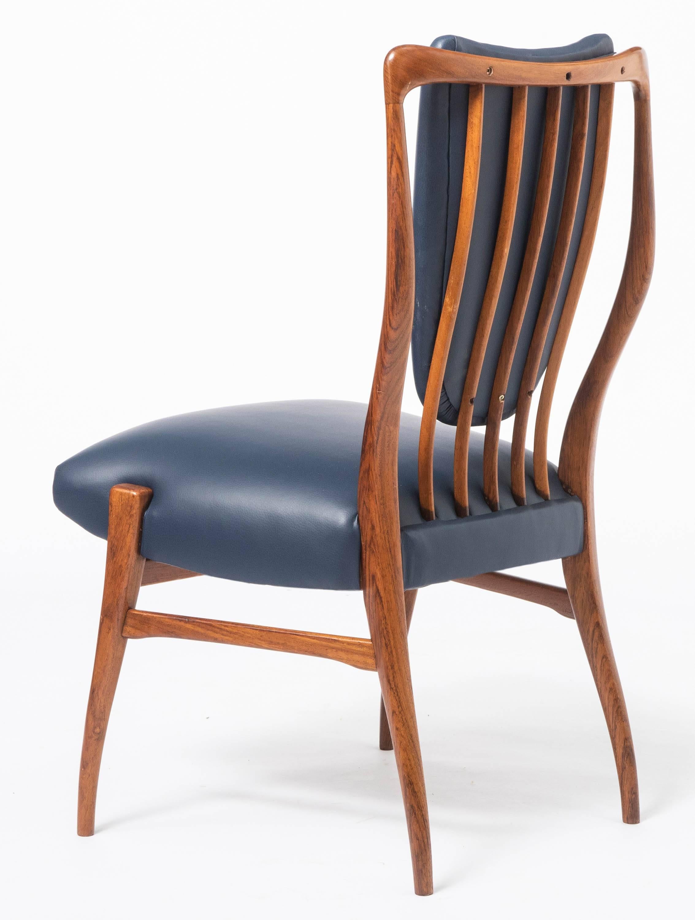 Andrew J Milne Rosewood Set of Eight Chairs, England, circa 1960 11