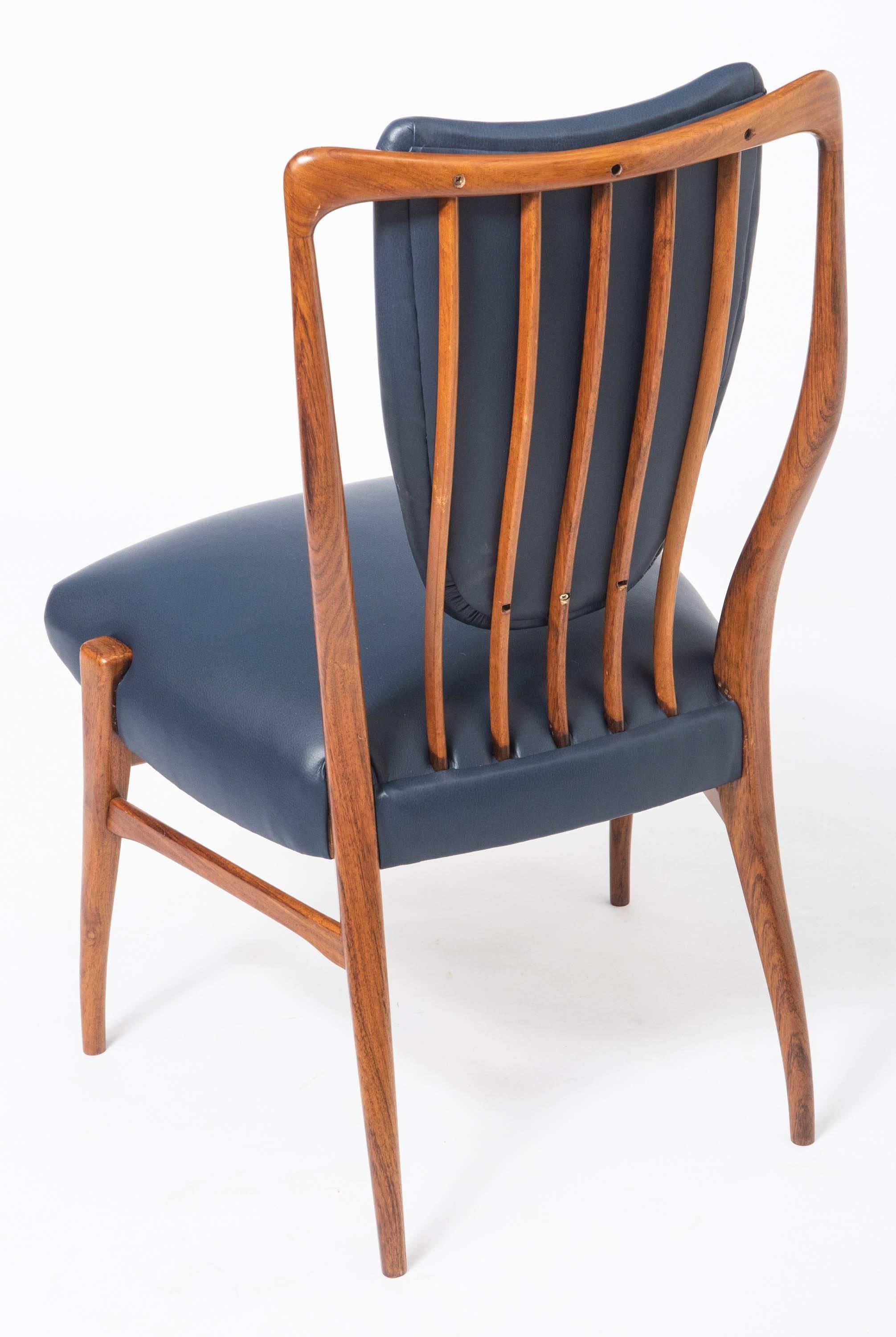 Andrew J Milne Rosewood Set of Eight Chairs, England, circa 1960 12