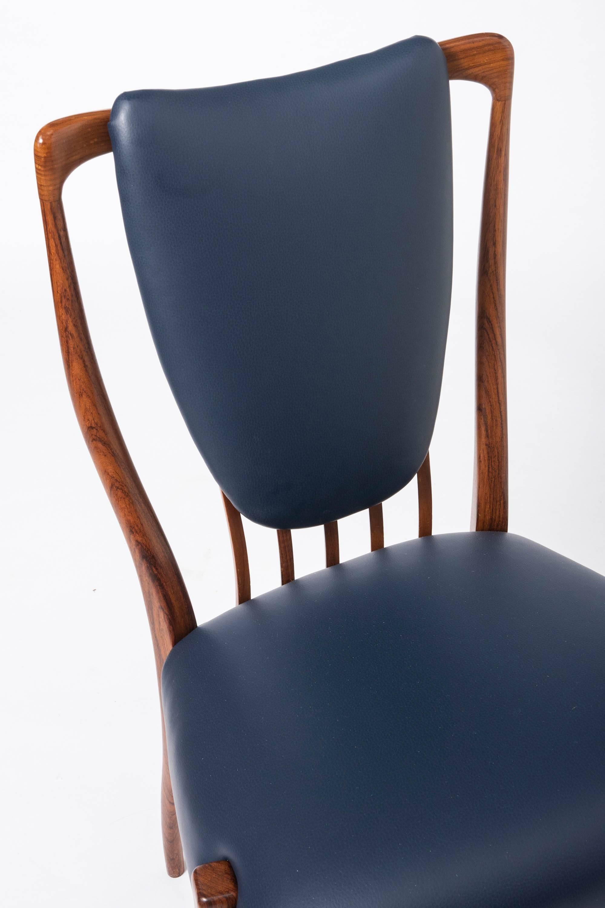 Andrew J Milne Rosewood Set of Eight Chairs, England, circa 1960 13