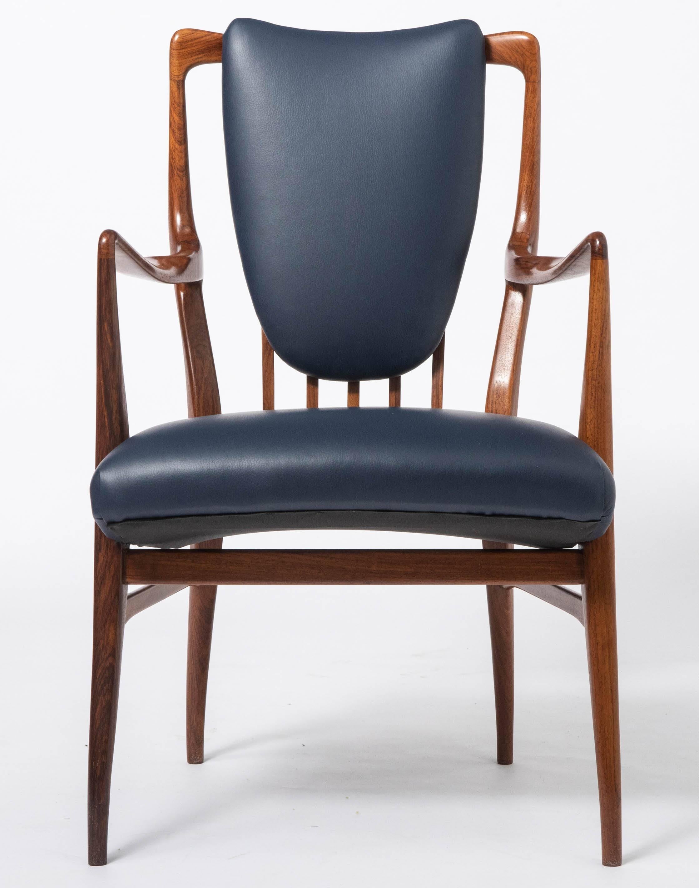 English Andrew J Milne Rosewood Set of Eight Chairs, England, circa 1960