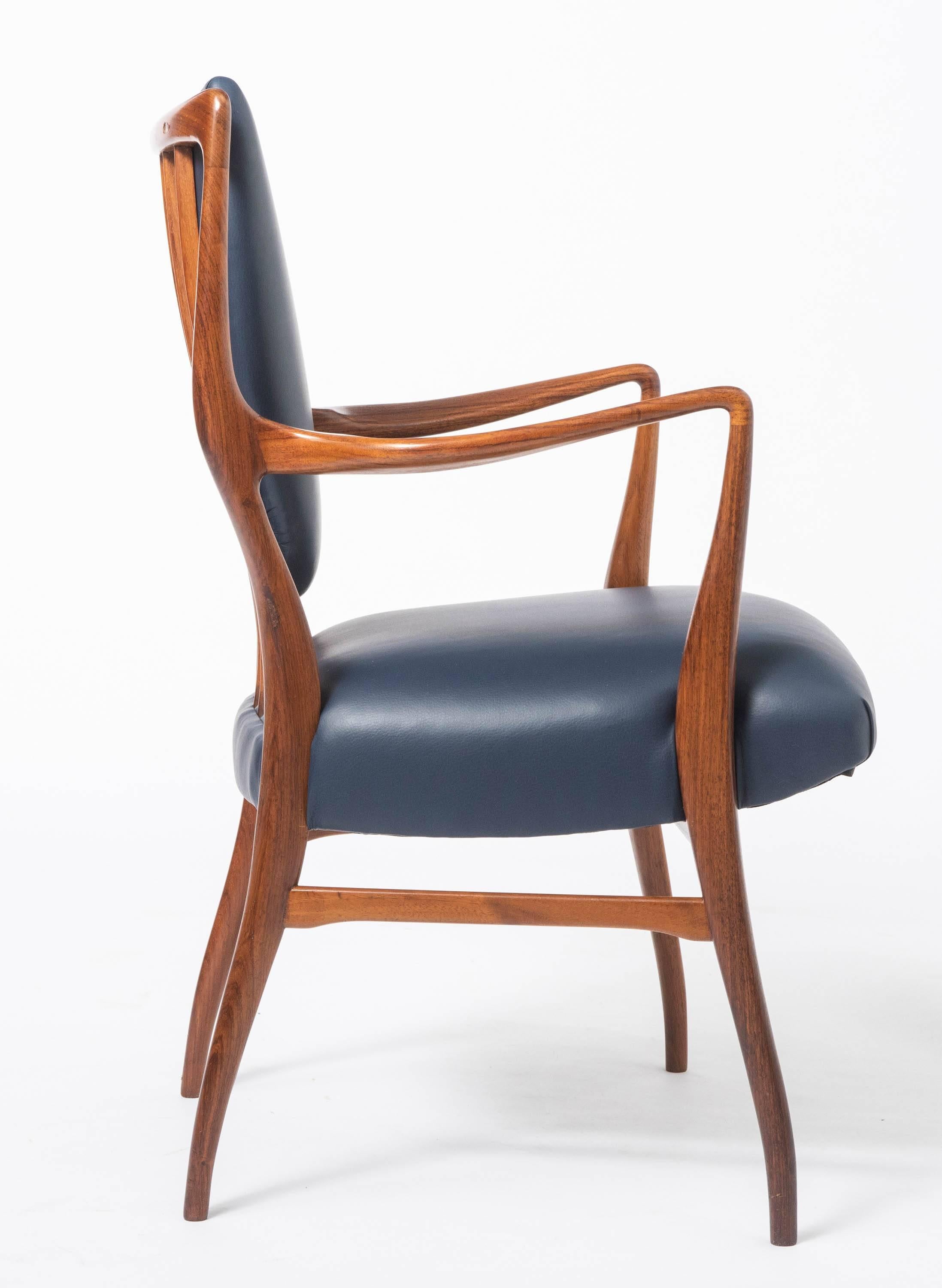 Andrew J Milne Rosewood Set of Eight Chairs, England, circa 1960 1