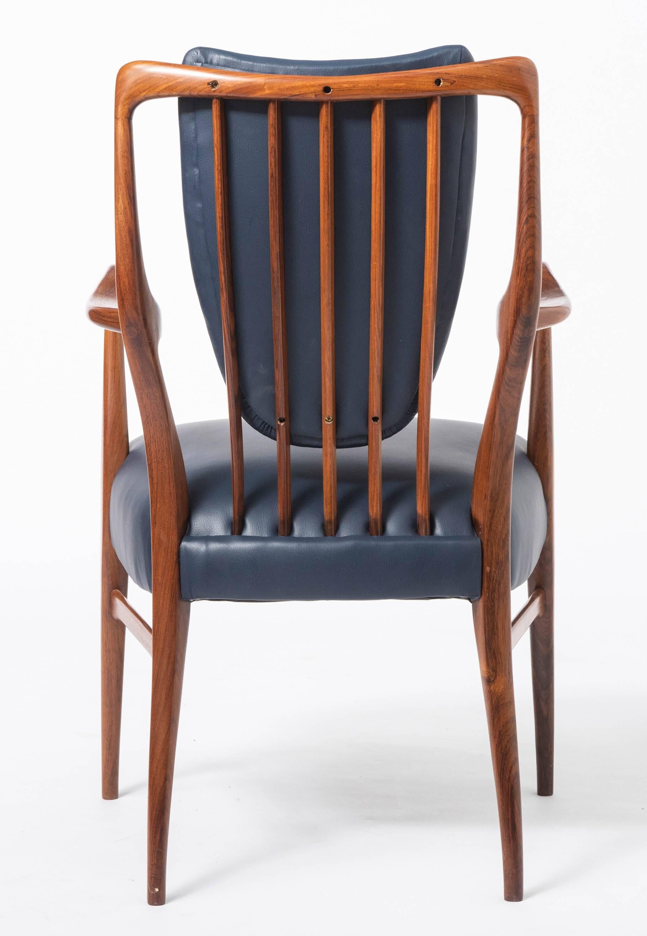 Andrew J Milne Rosewood Set of Eight Chairs, England, circa 1960 2