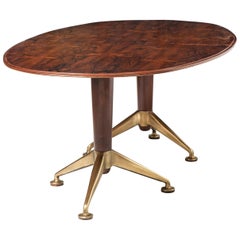 Andrew J Milne Rosewood Twin Pedestal Table, England, circa 1960
