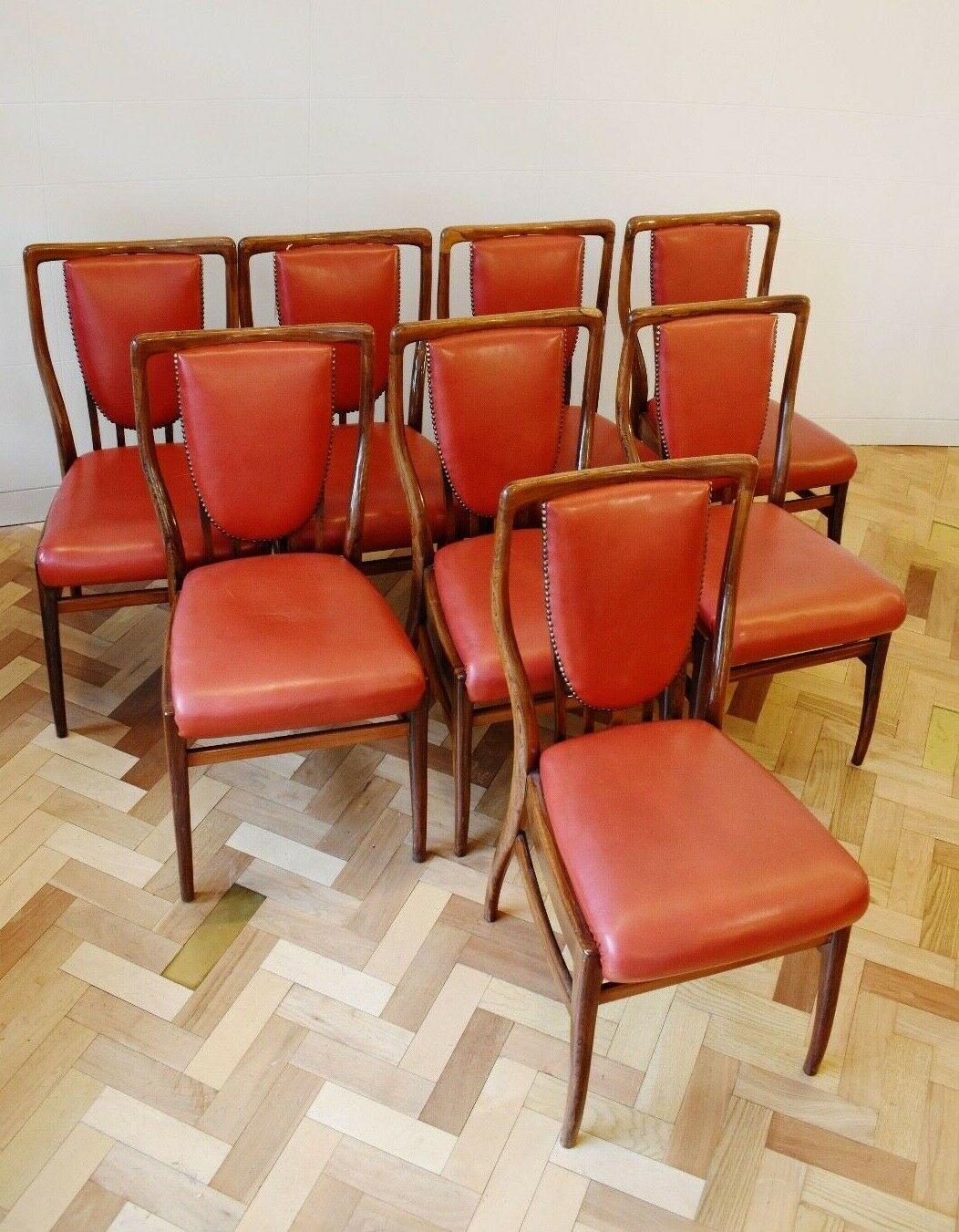 Mid-Century Modern Andrew J. Milne Set of 8 Rosewood Dining Chairs, 1950's
