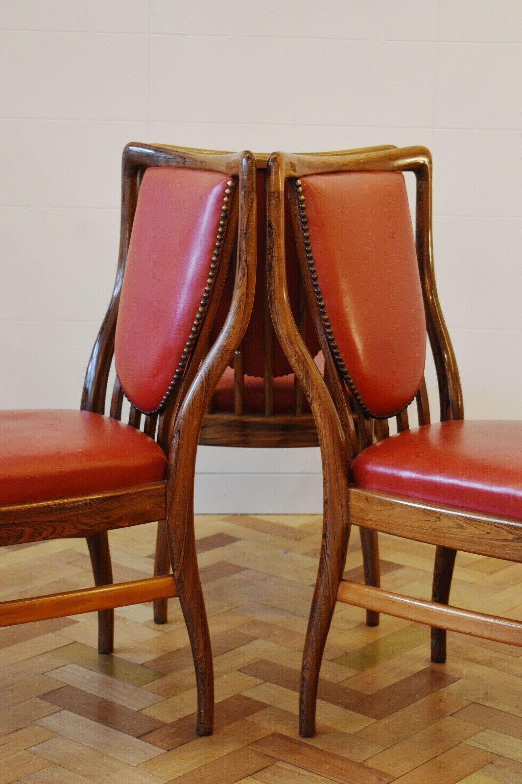 British Andrew J. Milne Set of 8 Rosewood Dining Chairs, 1950's