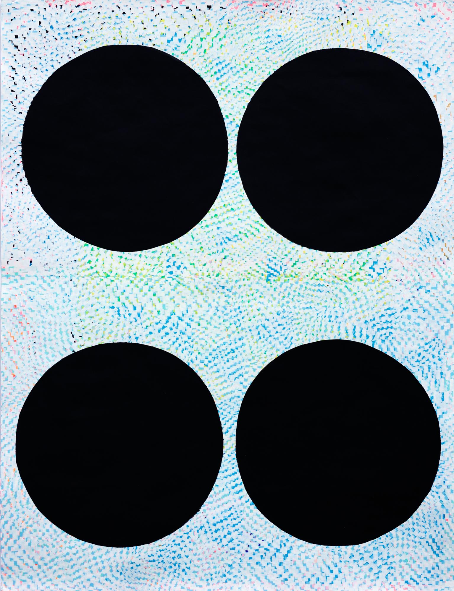 "Super Rare No. 048 (4 Dots)" Acrylic screen print, ink on paper - Art by Andrew Jeffrey Wright
