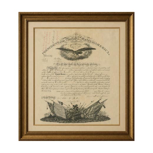 Andrew Johnson Military Commission 1867 – Quartermaster Appointment Civil War