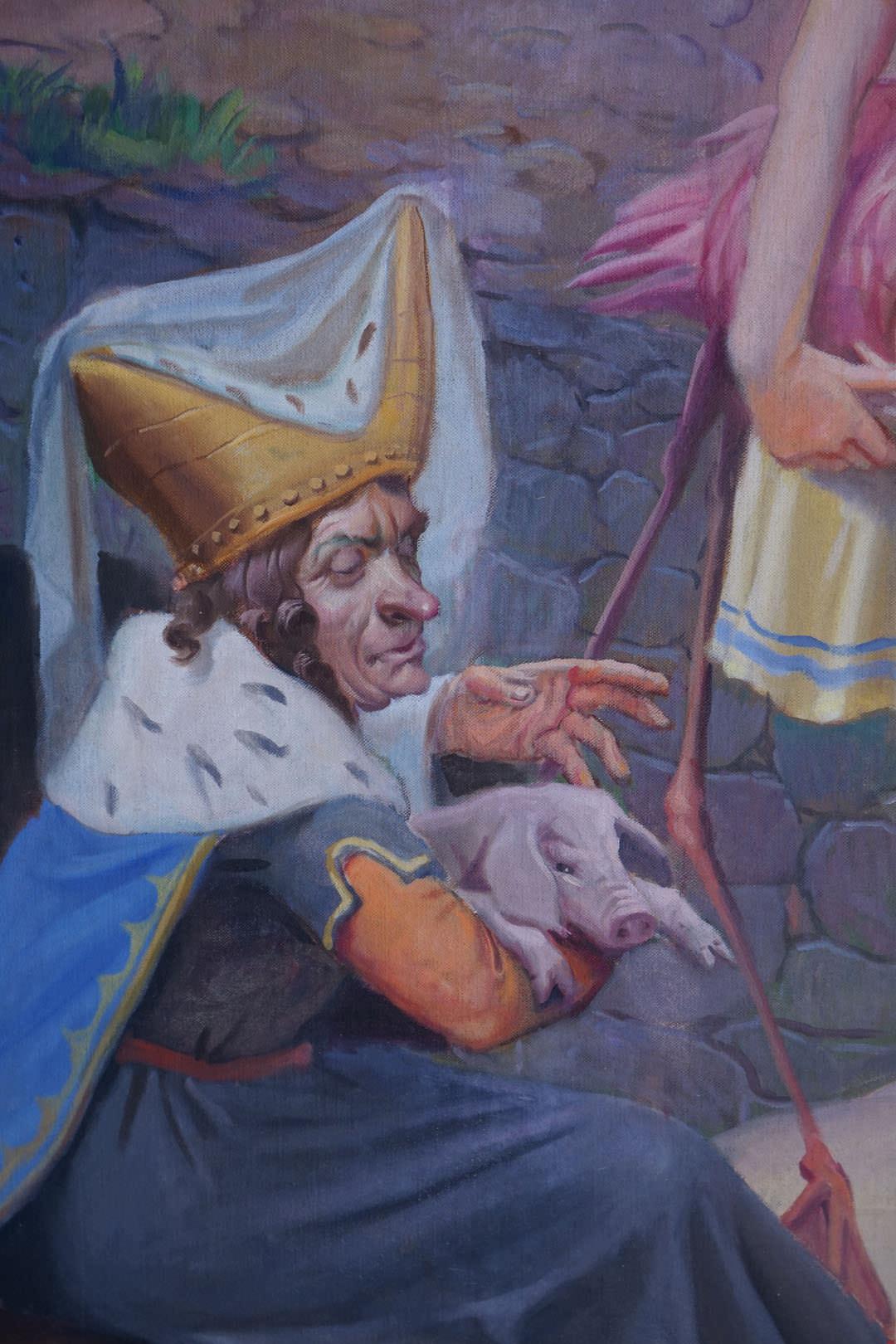 Alice im Wunderland, 1960er Jahre Großes Wandgemälde von Andrew Karoly & Louis Szanto im Angebot 6