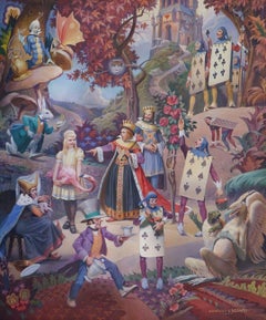 Vintage Alice in Wonderland, 1960s Large Mural by Andrew Karoly & Louis Szanto