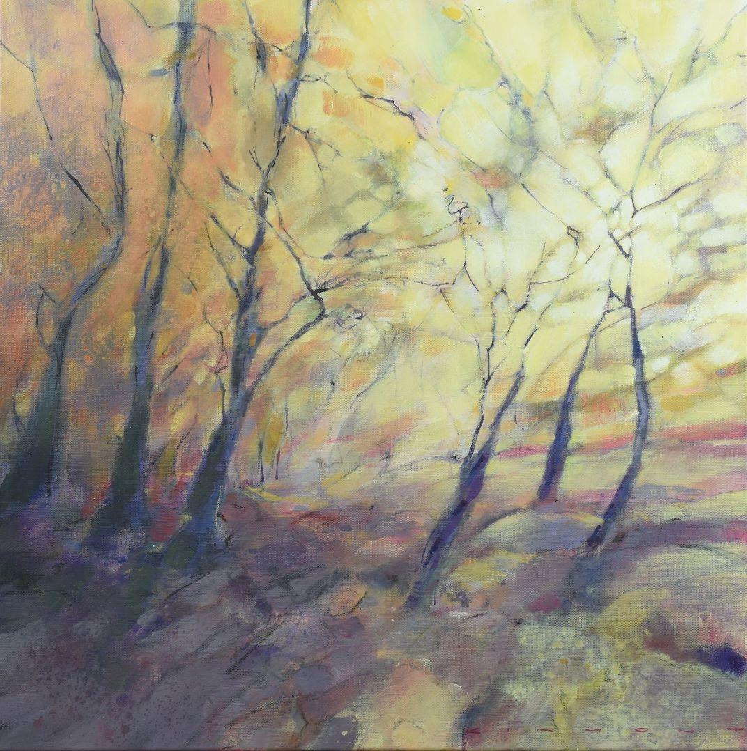 Abstract Painting de Andrew Kinmont - La quietud moteada - pintura contemporánea abstracta en técnica mixta