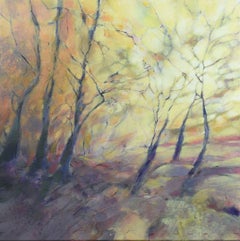 Dappled Stillness - contemporary abstract mixed media painting