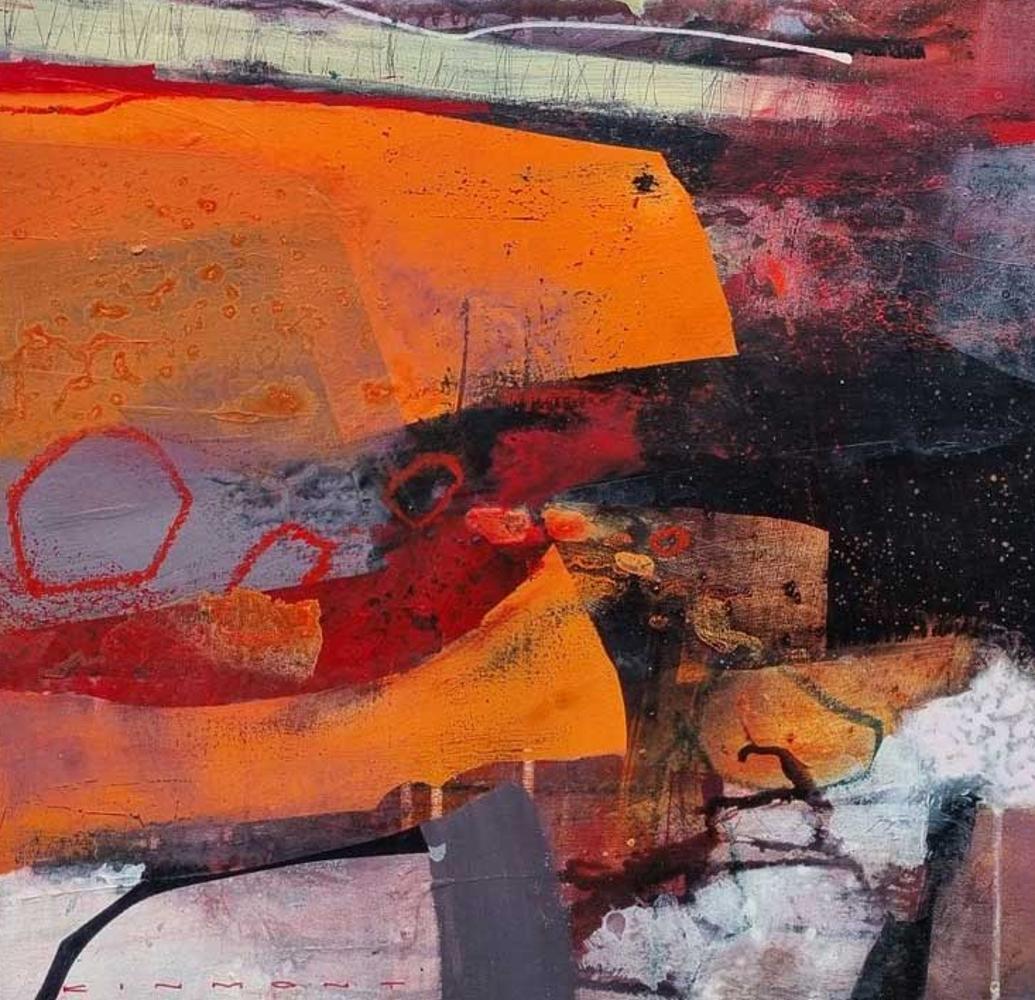 I miss the Red Clay – Abstrakte Landschaft: Gerahmtes Gemälde in Mischtechnik auf Leinwand (Zeitgenössisch), Painting, von Andrew Kinmont