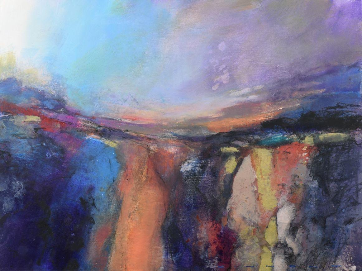 Abstract Painting de Andrew Kinmont - Mosaico rugoso - pintura contemporánea abstracta en técnica mixta
