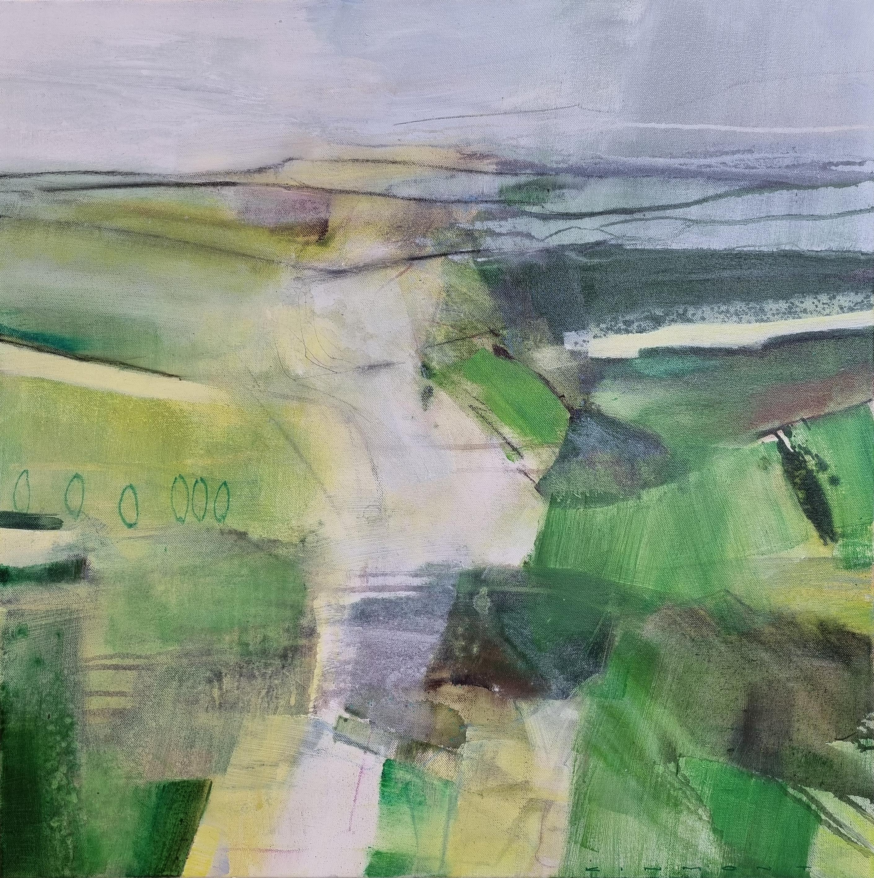 Andrew Kinmont Abstract Painting - What Lies Ahead - Contemporary British Landscape: Mixed Media on Canvas