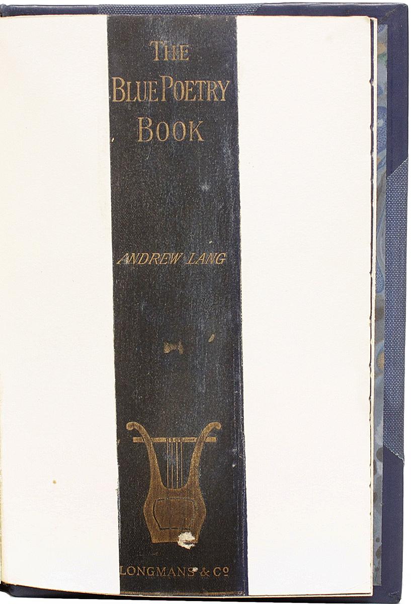 Cuir Andrew Lang, le livre de poésie bleu, copie de la présentation du rédacteur en chef, 1891 en vente