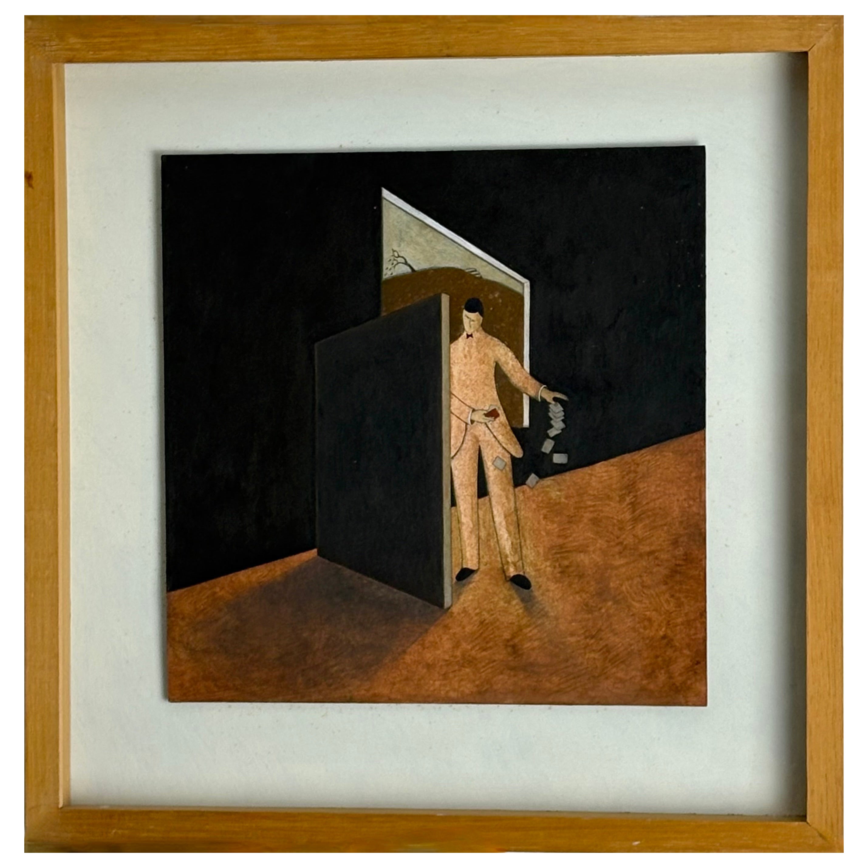 Andrew Lanyon, (British 1947-) 
The Conjuror
, oil on board, 1979 For Sale