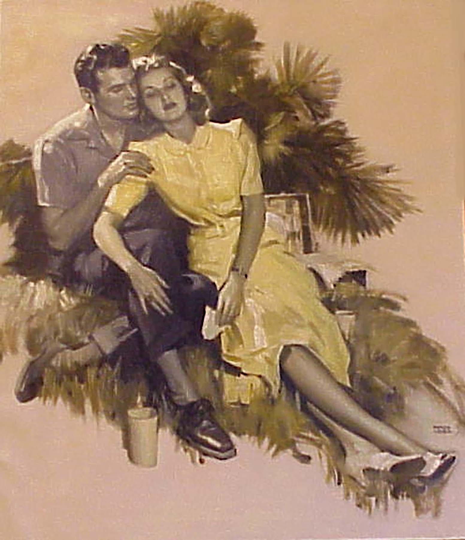 Figurative Painting de Andrew Loomis - Ilustración de la historia "Otra mujer