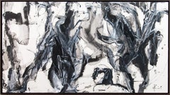 Epic of Darkness - black, gray, gestural, abstract, acrylic, ink, mixed media