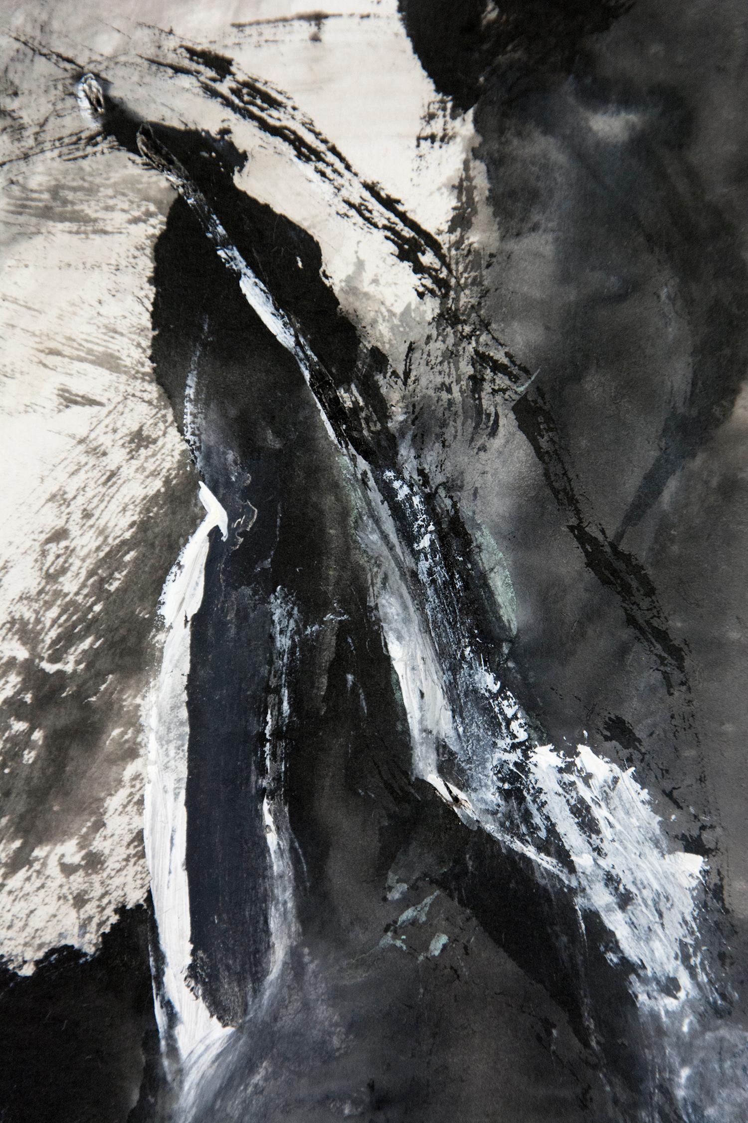 Equinox III - black, white, gray, gestural, abstract, acrylic, ink, mixed media For Sale 3