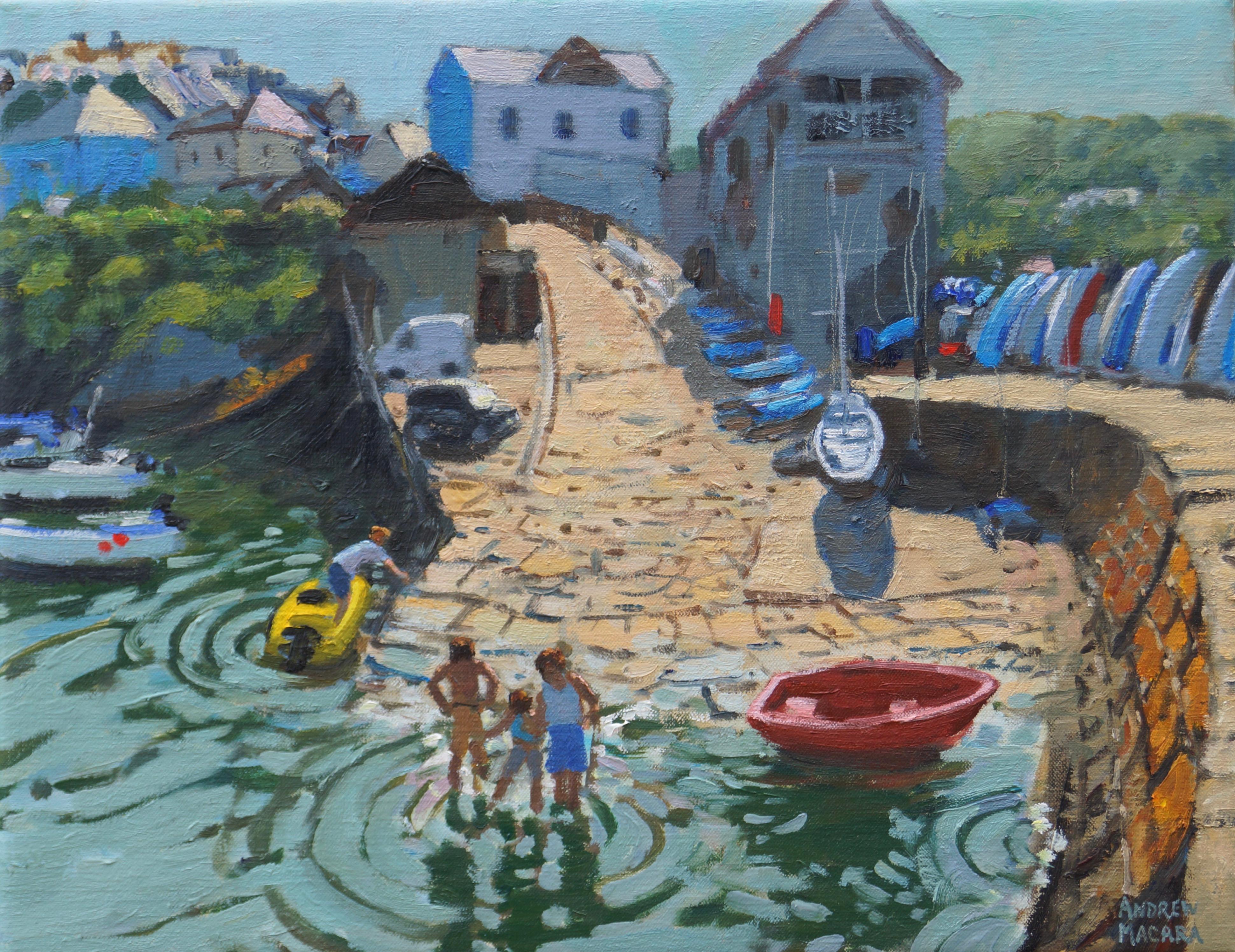 Andrew Macara  Landscape Painting - New Quay, Wales