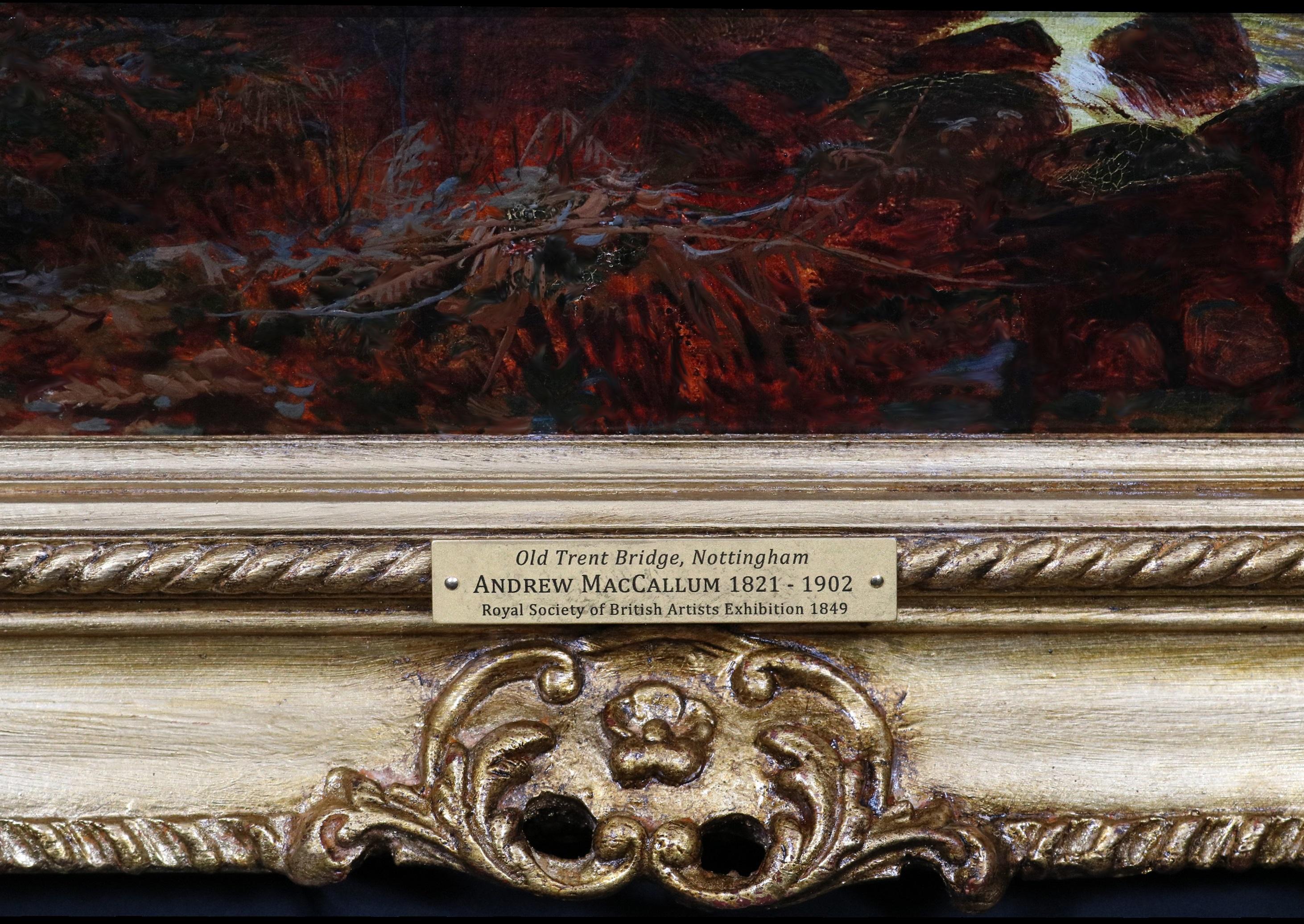 Alte Trent-Brücke, Nottingham - Ölgemälde eines mittelalterlichen Viadukts aus dem 19. im Angebot 7