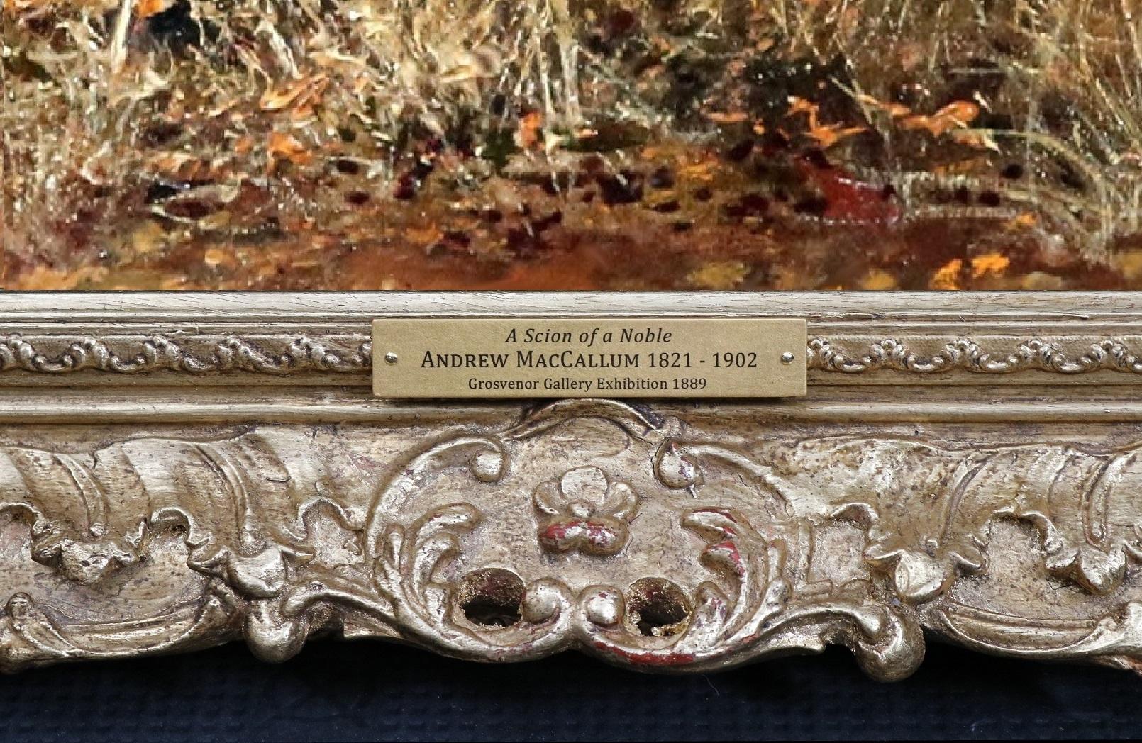 Scion of a Noble - 19ème siècle Exposition Peinture à l'huile Paysage forestier anglais en vente 7