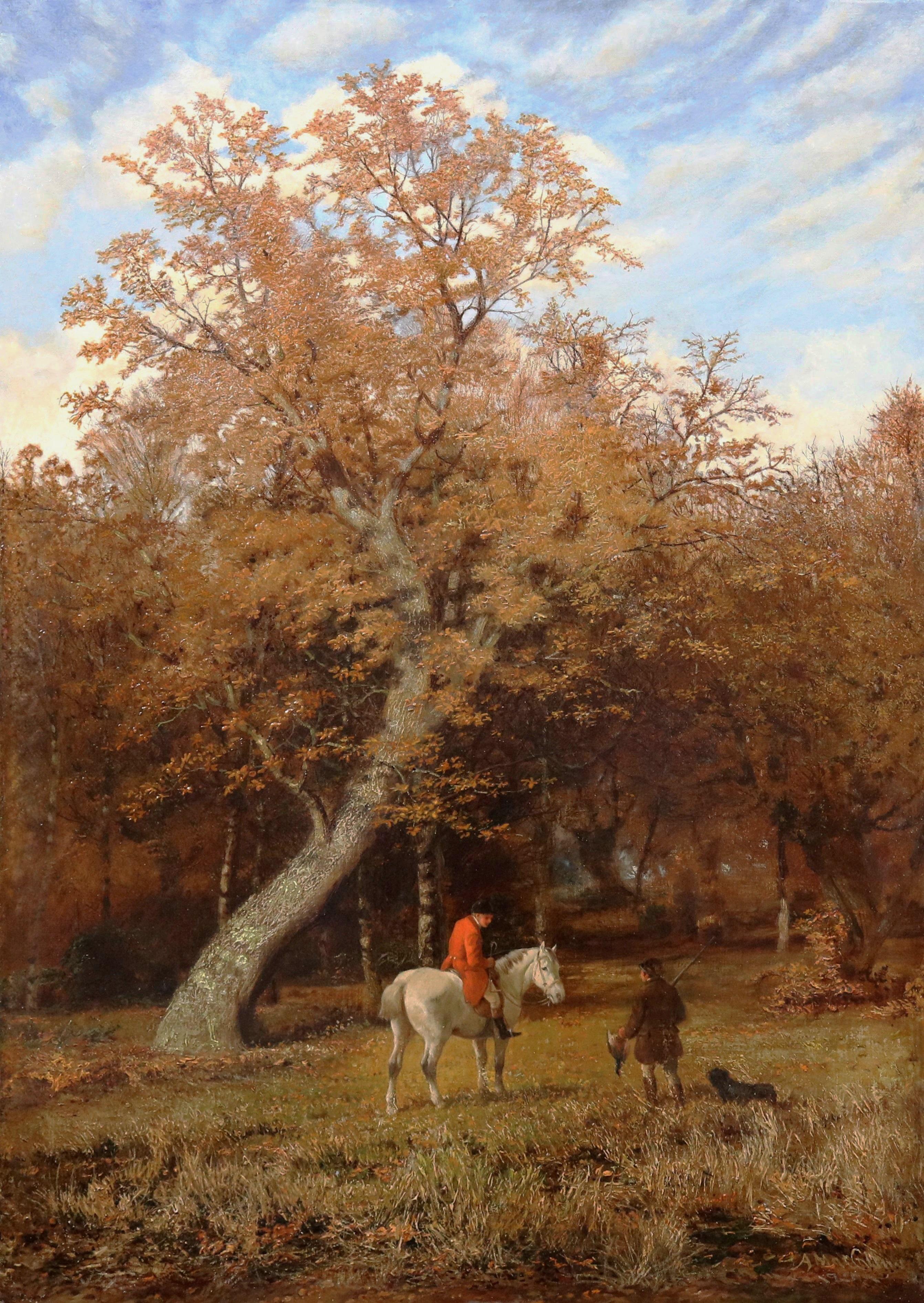 Scion of a Noble - 19ème siècle Exposition Peinture à l'huile Paysage forestier anglais - Painting de Andrew MacCallum