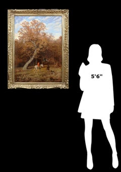 Spross eines Adligen - Ausstellung Ölgemälde 19. Jahrhundert Englische Waldlandschaft