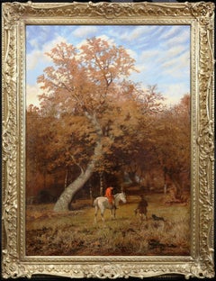 Scion of a Noble - 19th Century Exhibition Oil Painting English Forest Landscape