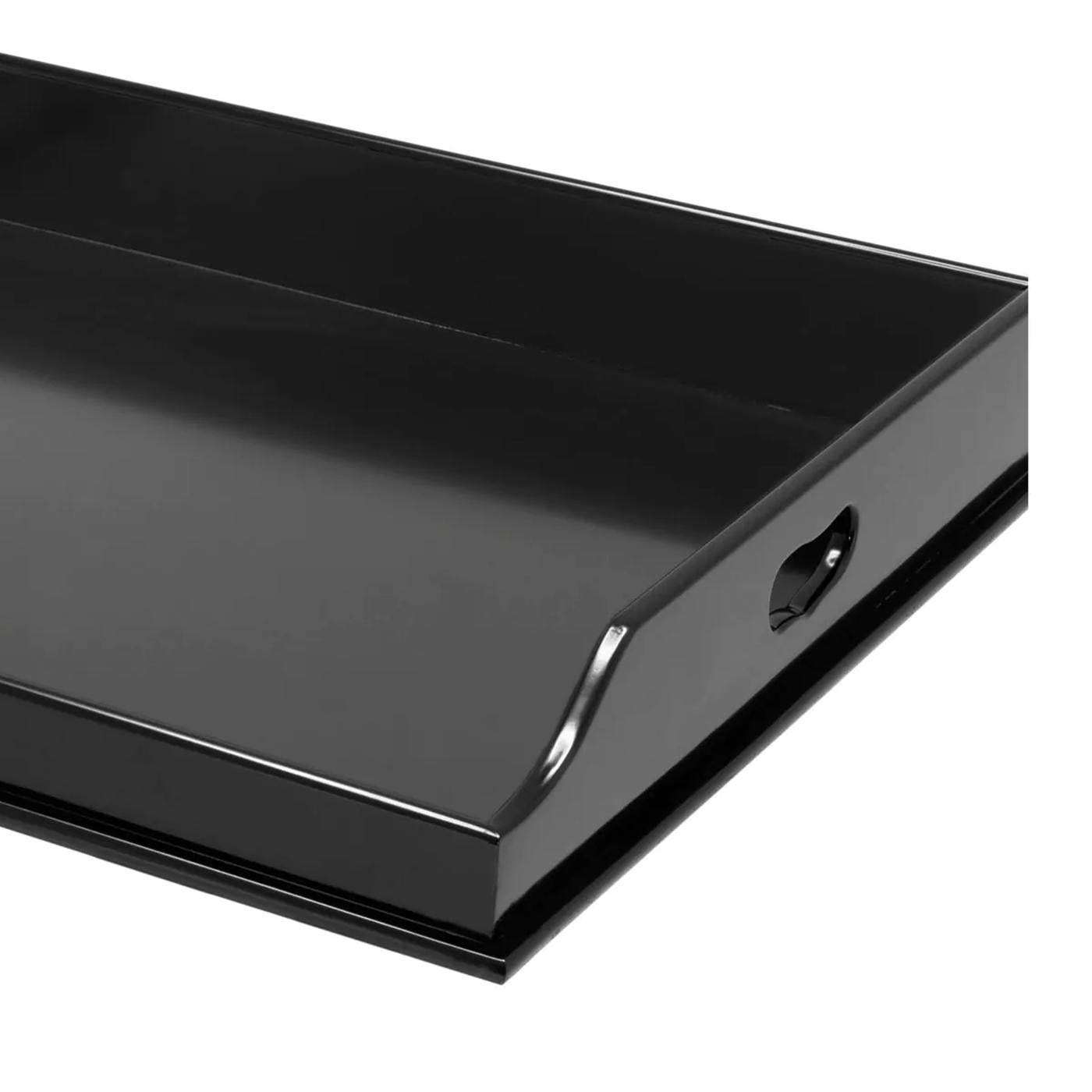 Indonesian Andrew Majordome Tray Black Lacquered For Sale