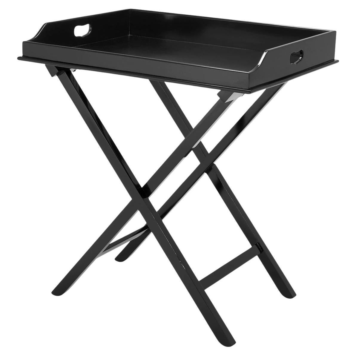 Andrew Majordome Tray Black Lacquered For Sale