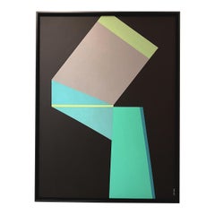 Andrew Mandolene, Grey Gig, Hard Edge Abstract Modern Painting, 2020