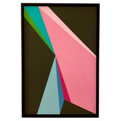 Andrew Mandolene, Pink Prowess, Abstract Hard Edge Painting, 2020