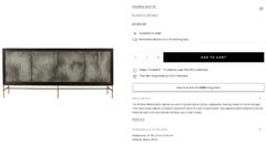 ANDREW MARTIN EDITH CHARCOAL & BRONZED SiDEBOARD STORAGE DRINK CABINET