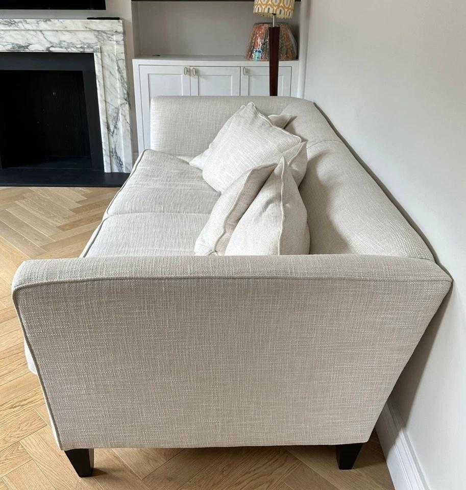 Modern Andrew Martin 'Hannis' Custom 4 Seater Sofa In Rocco Hazy Sky Fabric For Sale