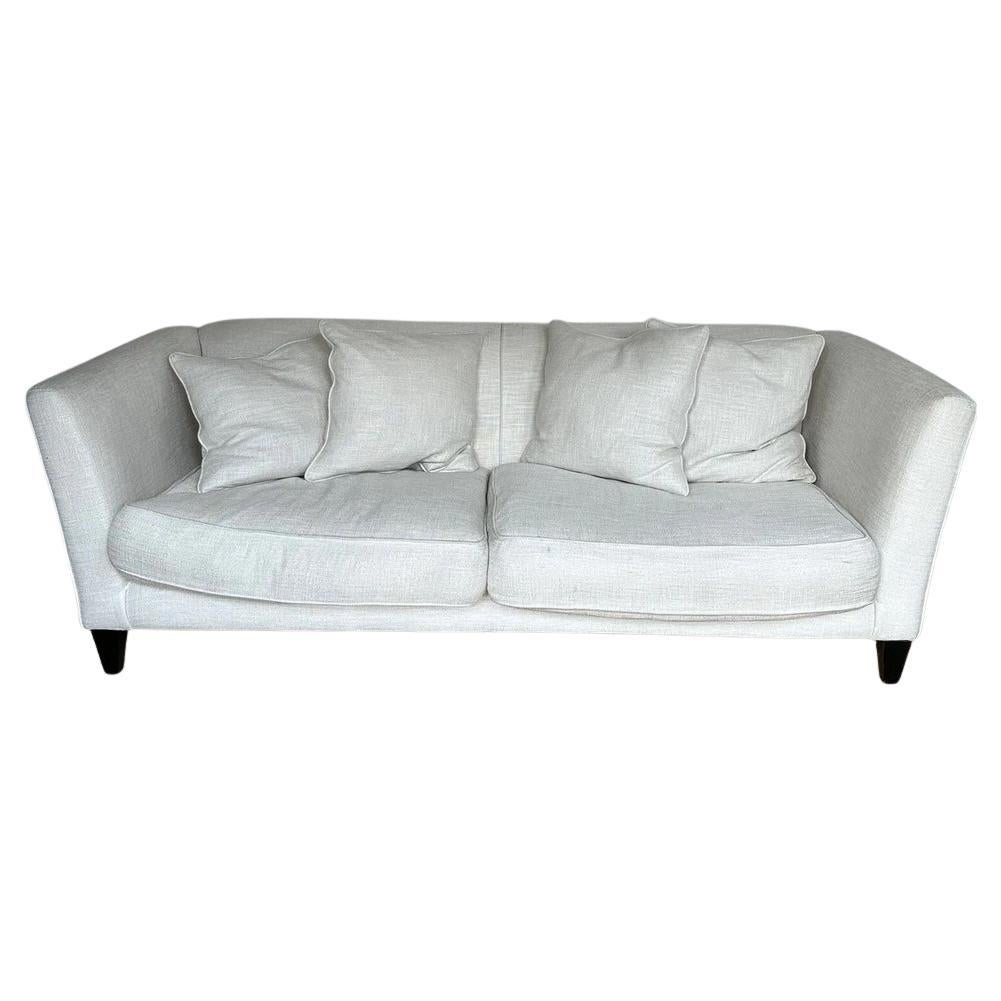 Andrew Martin 'Hannis' Custom 4 Seater Sofa In Rocco Hazy Sky Fabric For Sale