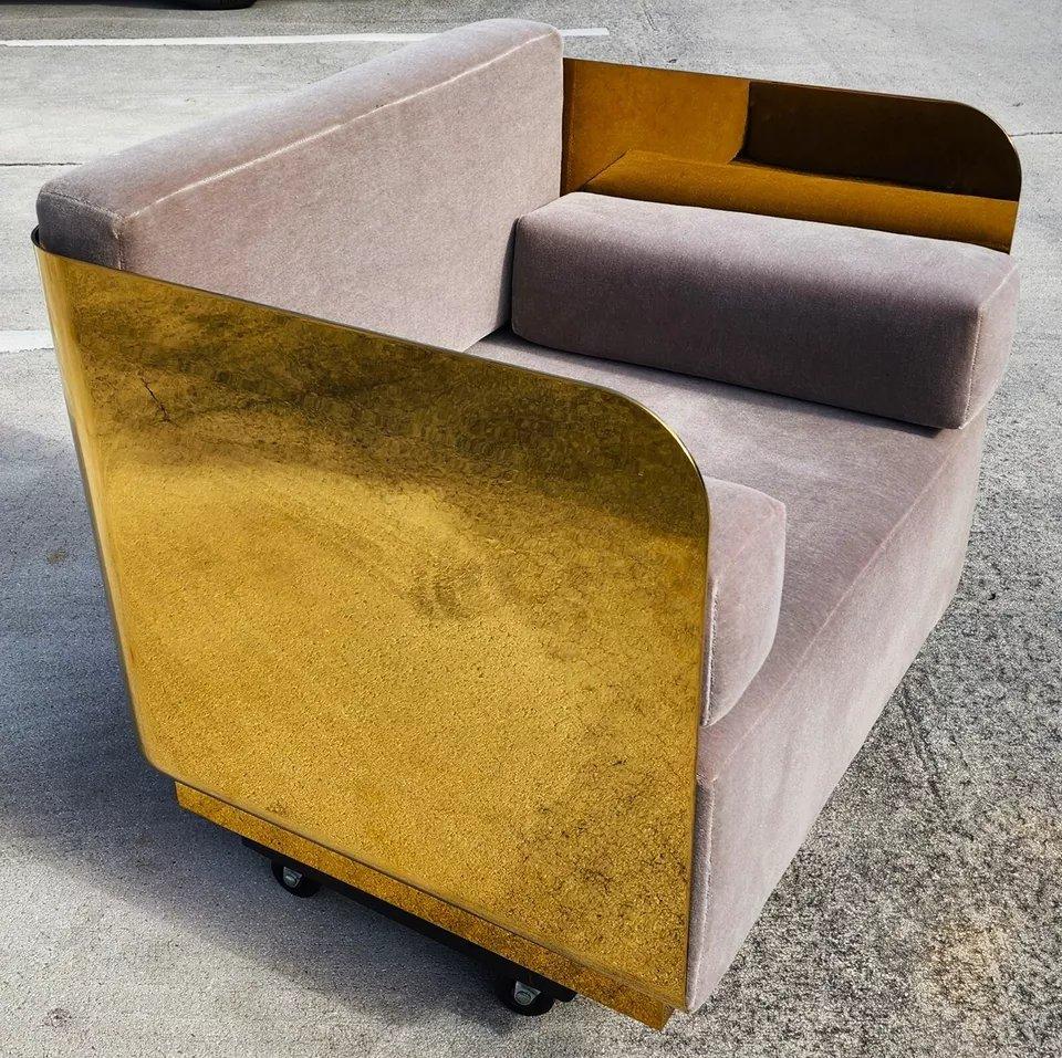 Sedia Occasionale Andrew Martin Metallo Lucido In condizioni buone in vendita a Lake Worth, FL