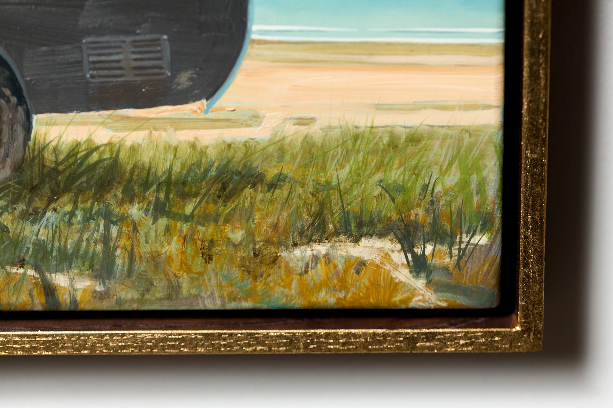 „Lamia“, Öl auf Gesso-Tafel, Darstellung des Transports, figürliche Landschaft – Painting von Andrew McIntosh