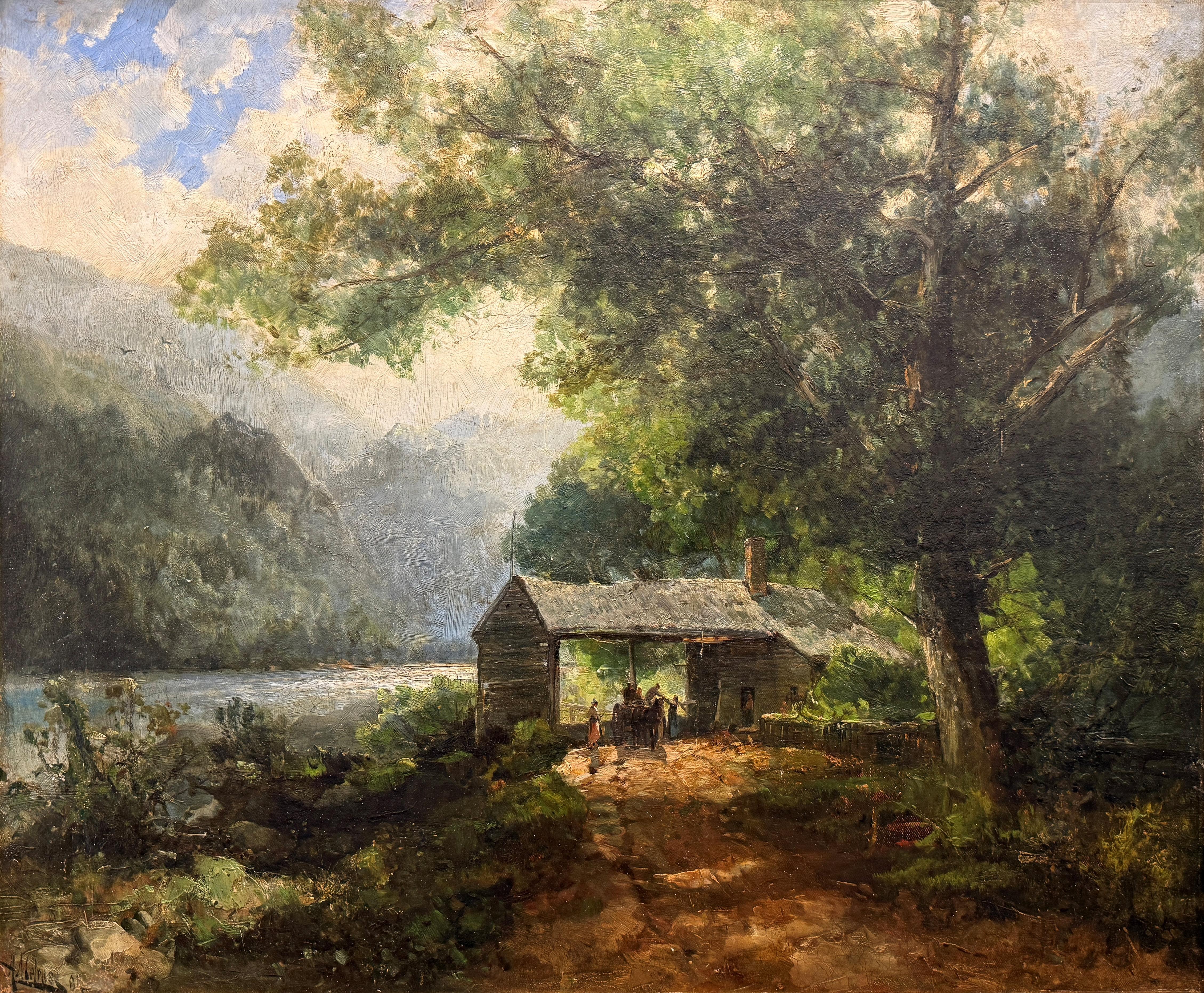 Andrew Melrose
Summer on the Delaware, 1884
Signed and dated lower left; titled on the reverse
Oil on canvas
25 x 30 inches

Provenance
Private Collection, Buffalo, New York


Not much is known about the early years of Scottish artist Andrew
