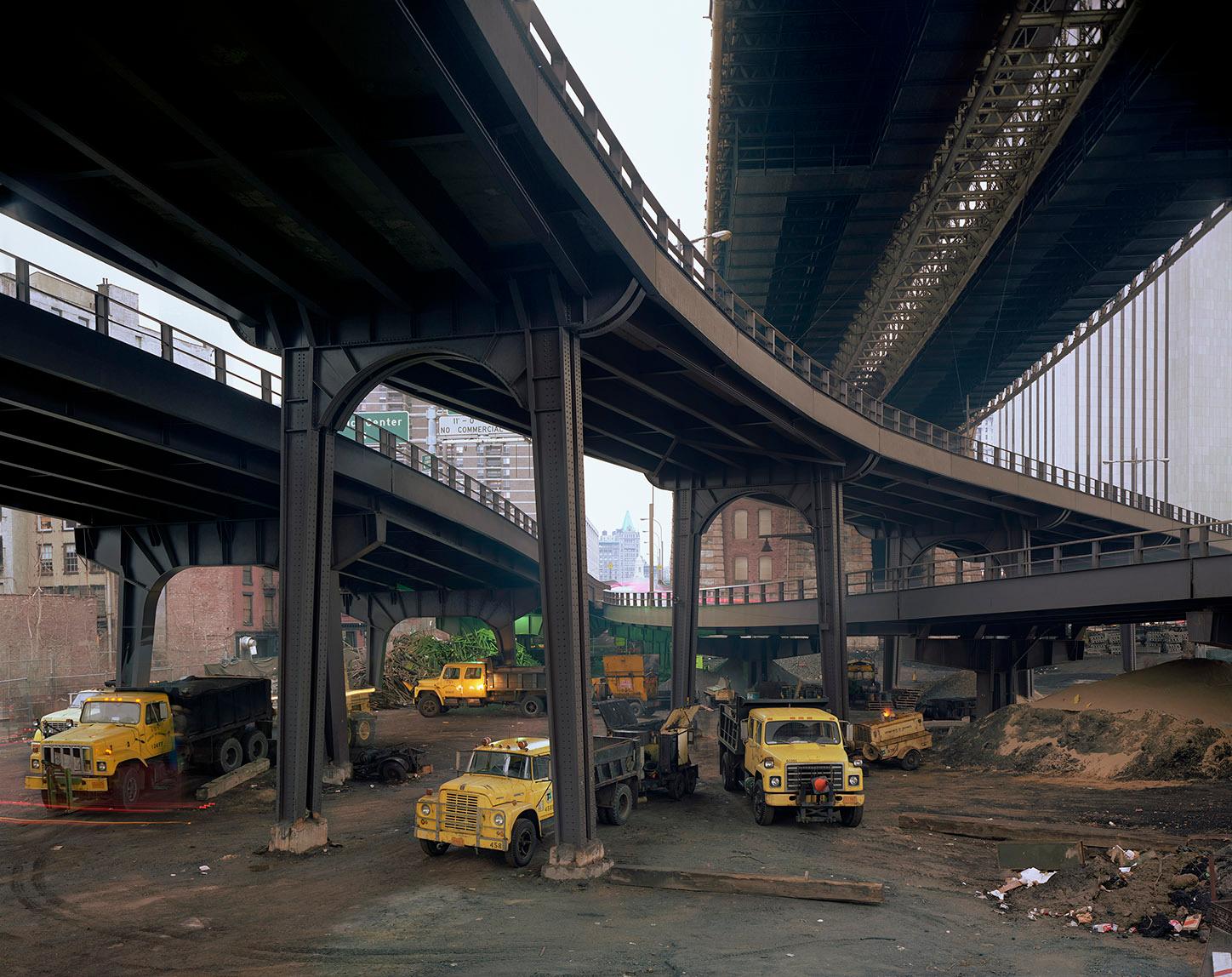Andrew Moore - Yellow Trucks, Brooklyn Bridge, Photography 1982, Printed After
