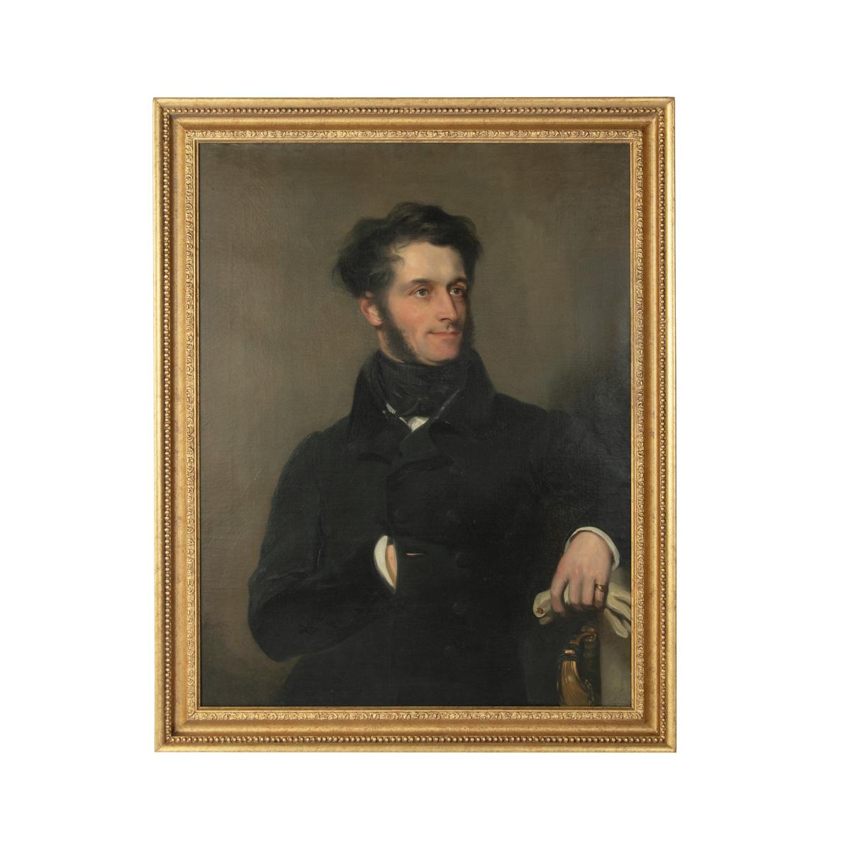 Cette moitié de portrait à l'huile sur toile représente un CAP barbu. G&T. Whiting regarde vers sa gauche et porte une redingote noire à col montant, une chemise blanche et un large cravate. Sa main droite est rentrée dans le devant de son manteau